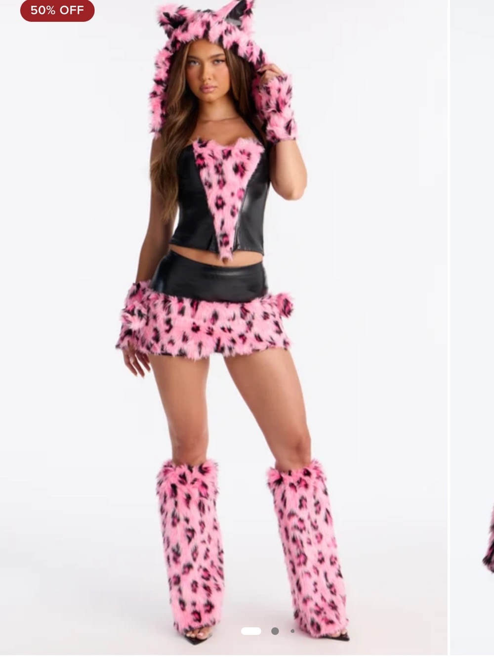 Sexy Furry Pink Leopard Costume